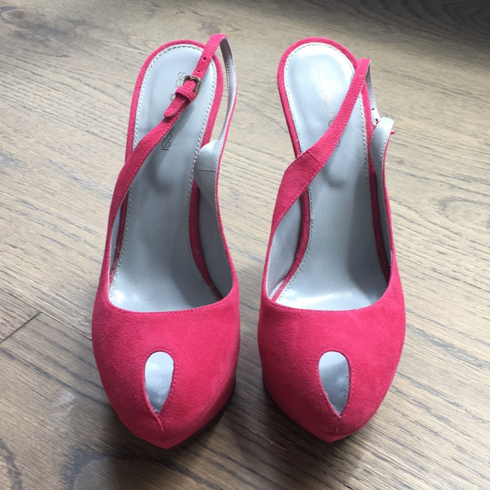 Sergio Rossi platform sling backs.